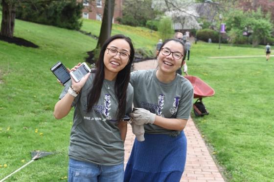 Photo of two female Chatham University students side by side, smiling
